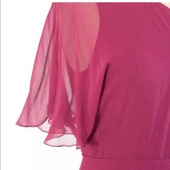 Alice + Olivia one shoulder silk chiffon dress - Picture 3 of 6